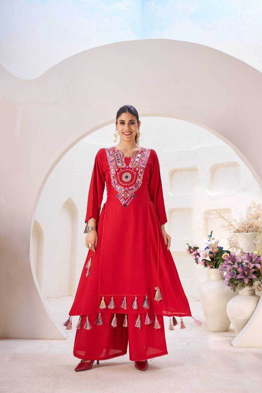 Reyon Cotton Kurti With Palazzo - MYLUXURY LANE ENTERPRISE